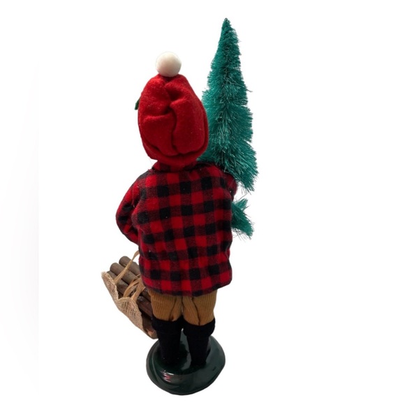 1991 BYERS CHOICE CAROLER LITTLE LUMBER JACK BOY WITH TREE AND FIREWOOD - Picture 4 of 6